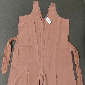 Old Navy Womens Button-Up Peach Jumpsuit XL